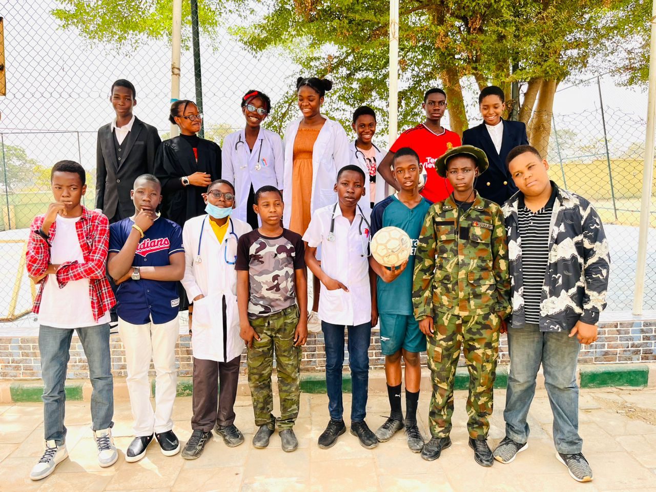Students dressed as their future careers on Career Day